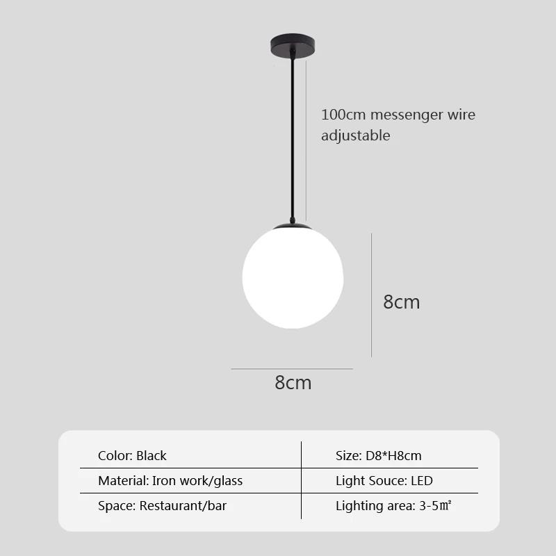 LED Modern Glass Pendant Lights Kitchen Dining Room Bedside Hanging Lamps For Ceiling High-quality Nordic Suspension Chandelier