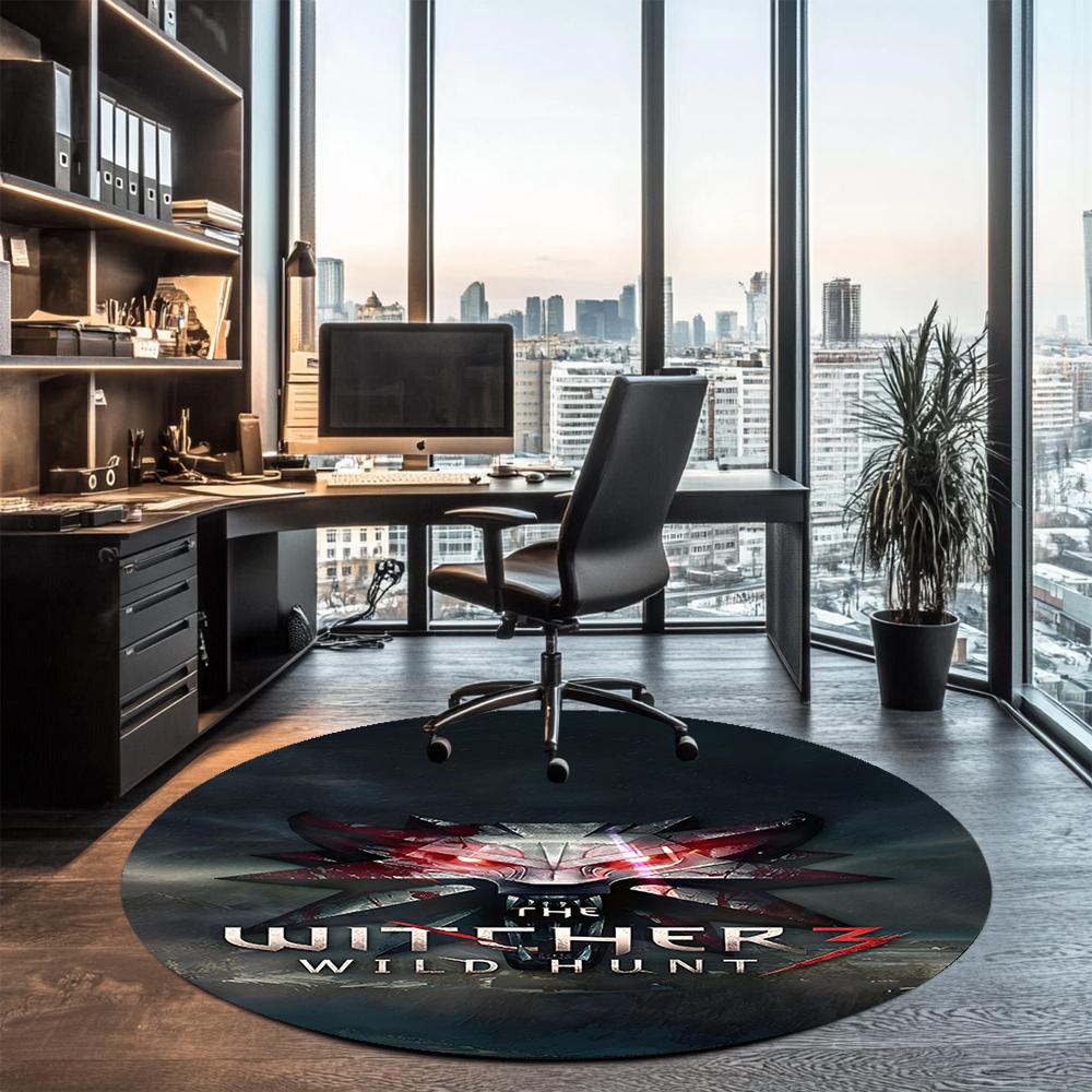 The Witcher Printed Round Rug Carpet Chair Rug Area Rug Entryway Doormats,for Office Chair Living Room Bedroom Kitchen Room.