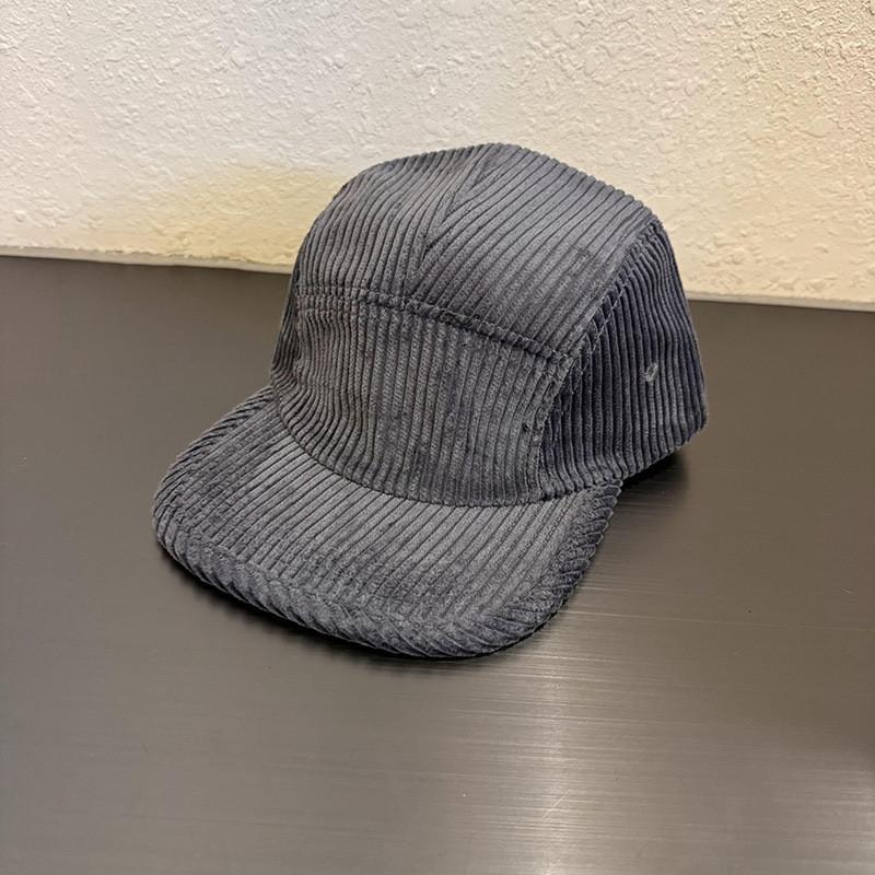 Solid Simple Color Neutral Corduroy Neutral Flat Brimmed Baseball Cap Autumn For