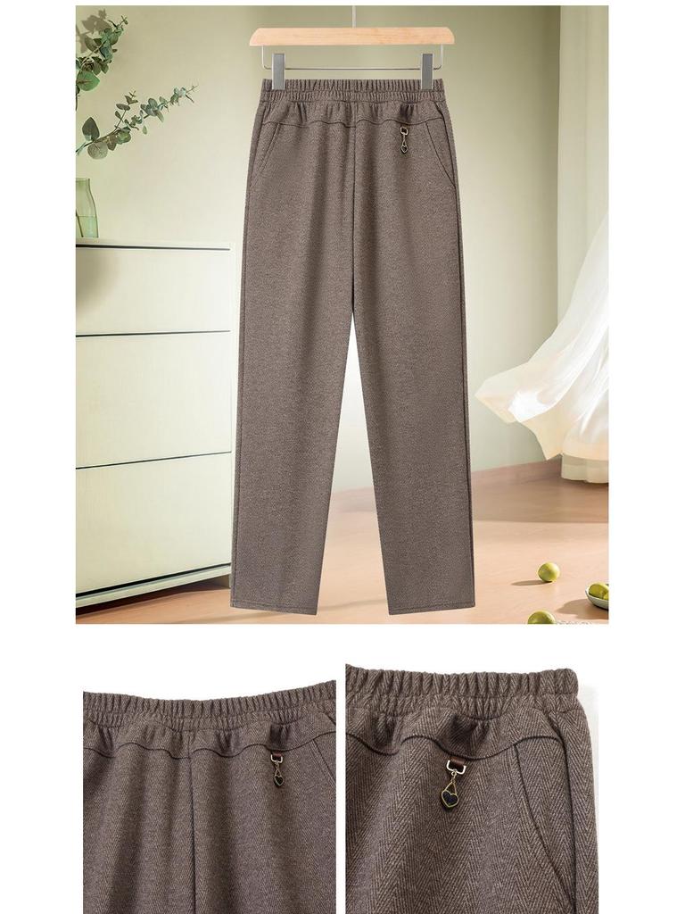 Elastyczne Spodnie z Wysokim Stanem dla Kobiet w Średnim Wieku i Starszych - Codzienne, Luźne Spodnie Jesienne