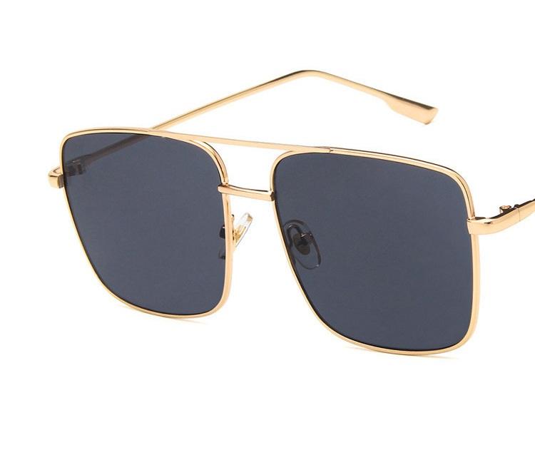 Fashion Vintage Square Frame Oversized Metal Glasses for Men Women Gold Optical Spectacle with Clear Lens