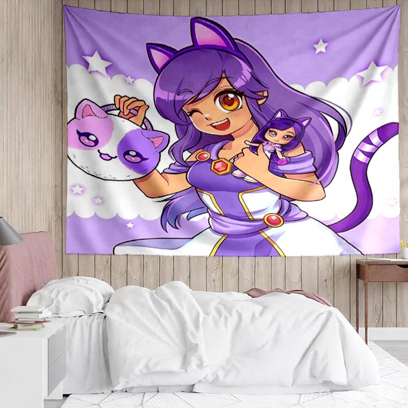 Aphmau Print Tapestry, Backdrop, Easy Setup, Ideal for Bedroom, Office & Living Room, with Aesthetic Wall Hanging Decor.