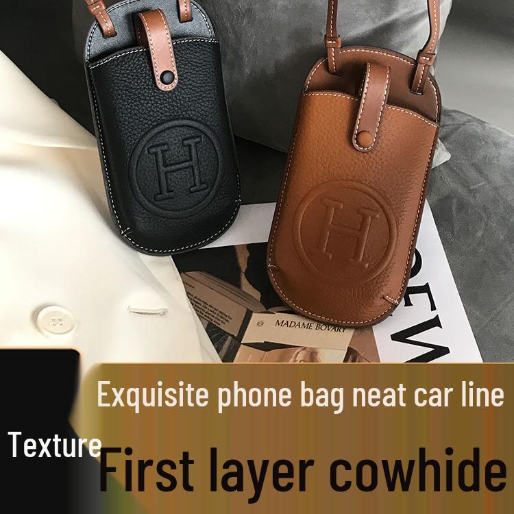 Women's Leather Crossbody Phone Bag - 2025 Summer Collection, Elegant & Compact Design