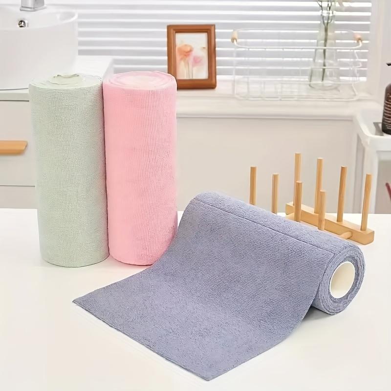 20pcs/Roll Microfiber Dish Cloths Multi Purpose Dishwashing Towels for Tableware Double Sided Cleaning Rags Kitchen Accessories