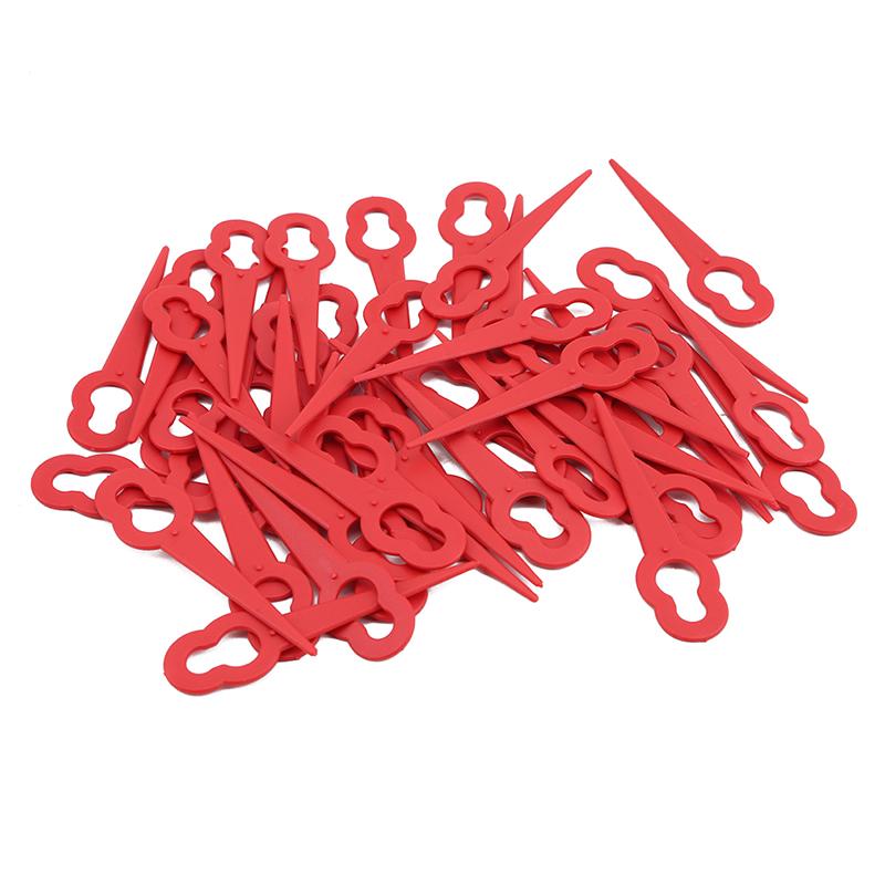 

50 шт. Пластиковые лезвия для триммера для садовой газонокосилки, сменные лезвия для резки травы, садовые инструменты красный