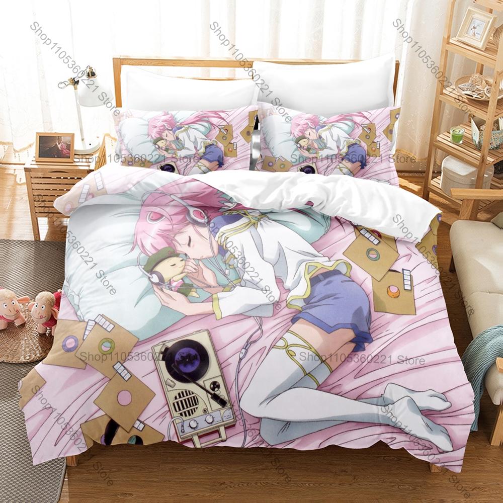 Anime Sora Harewataru Bedding Set, Duvet Cover & 2 Pillowcases, Lovely Character Pattern Breathable Fabric All Season Use