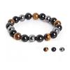 Bracelet - Triple Protection - Tiger's Eye - Hematite - Black Obsidian - Black Agate