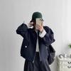 Retro Striped Reversible Jacket - Turn-Down Collar, Loose Casual Fit for Spring & Autumn 2025