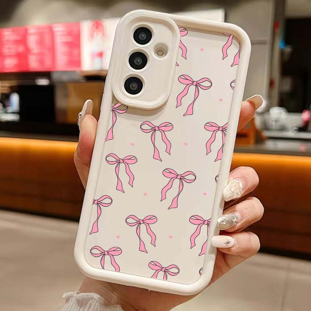 Phone Case For Samsung Galaxy S26 Ultra S25 S23 S24 S21 Plus S25 FE Note 20Ultra Bow Tie Cover Silicone Armor