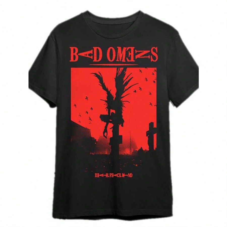 

Bad Omens Band Shinigami 20222023 Tour TShirt 338066 Funny MenS Short Sleeve Graphic TShirt Collection Black PR 4XL