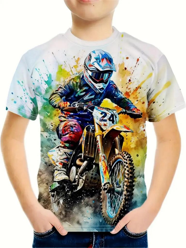 Summer Children's Clothing Car 3D Printed Boy's T-Shirt Graphic T Shirts Short Sleeve Girls Clothes Casual Round Neck Children Top