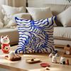 Blue Bauhaus Cushion Cover Silky Short Plush Invisible Zipper Dustproof Sofa Pillow Case for Home Decor