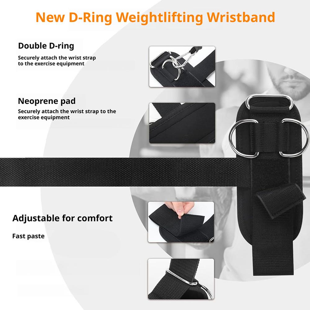 1pair Grip Bands For Weightlifting Straps With D Ring Weight Lifting Straps Deadlift Straps For Gym Straps Pull-Ups