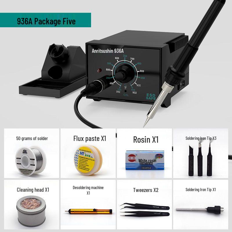 936A Adjustable Temperature 60W Electric Soldering Iron Kit with Constant Temperature for Household Repair and Welding.