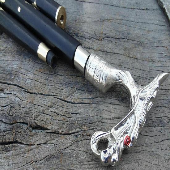 Antique Style Victorian Vintage Designer Brass Handle Cane Wooden Walking Stick