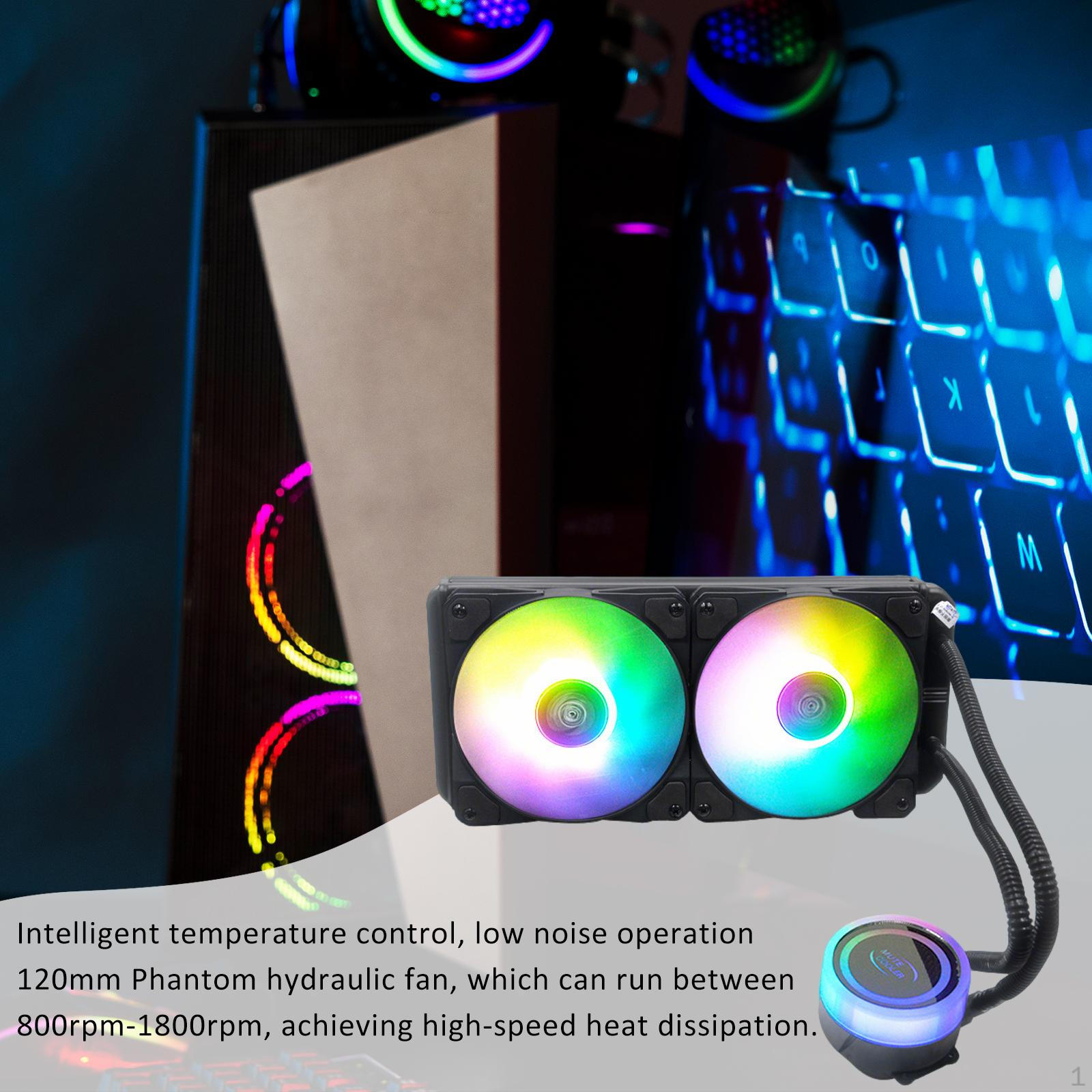 

Water Cooling Radiator CPU Cooler Stable,Silent,Replacement,Easy to Install,Heat Sink RGB Case