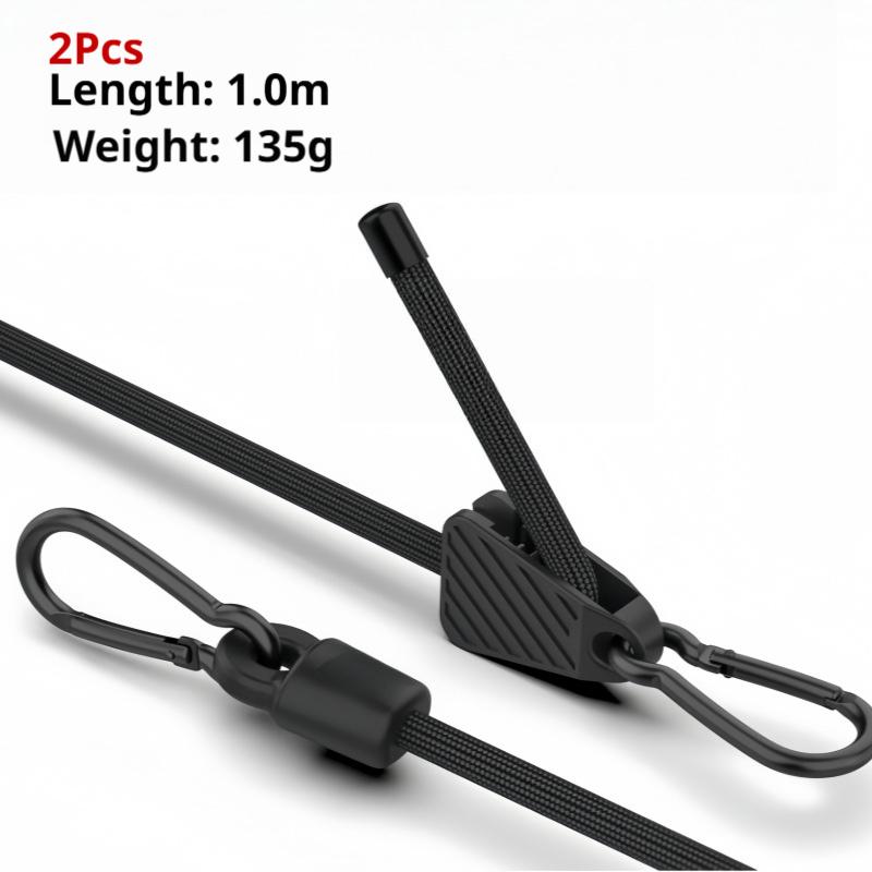 

SEAMETAL Adjustable Carabiner Bungee Cords with Hooks,Adjust From 7in to 48in, for Cargo, Bike, Luggage,Carts,Truck,Etc 2pcs 1meters чорний