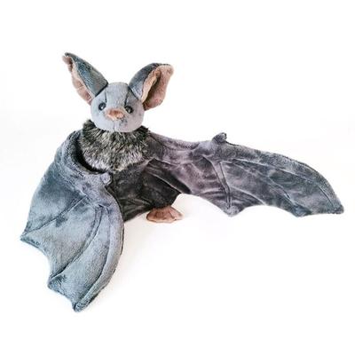 Lovely Grey Bat Plush Toys Cute Soft Stuffed Home Room Decor Dolls Bat With Realistic Foldable Wing Holiday Gifts