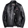 Fiffyle Genuine Leather Cowhide Single or Embroidered Military Short Cold and for and Winter Size Men's Jacket, Coat, Double-Breasted, Jacket, Length,