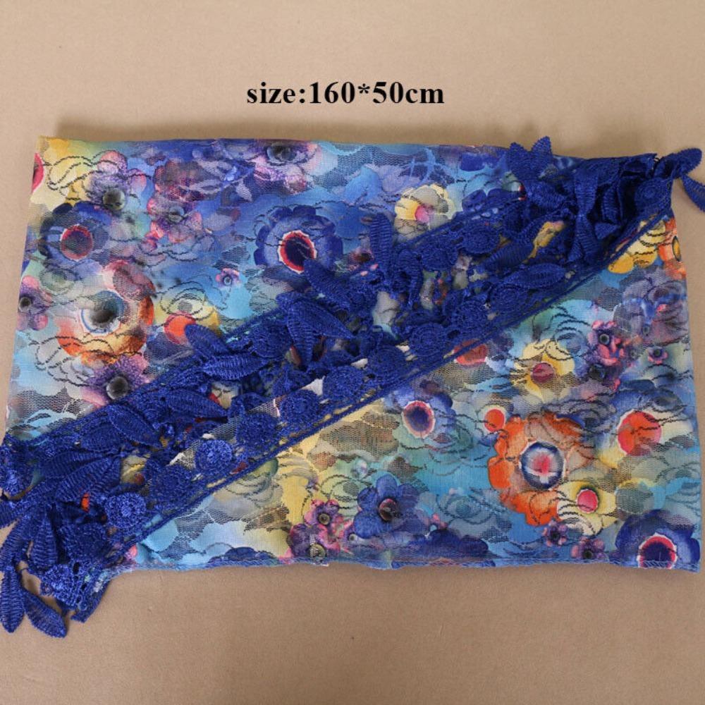 Solid Hollow Shawl Polyester Church Prayer Headband Fashion Triangle Veil Scarf