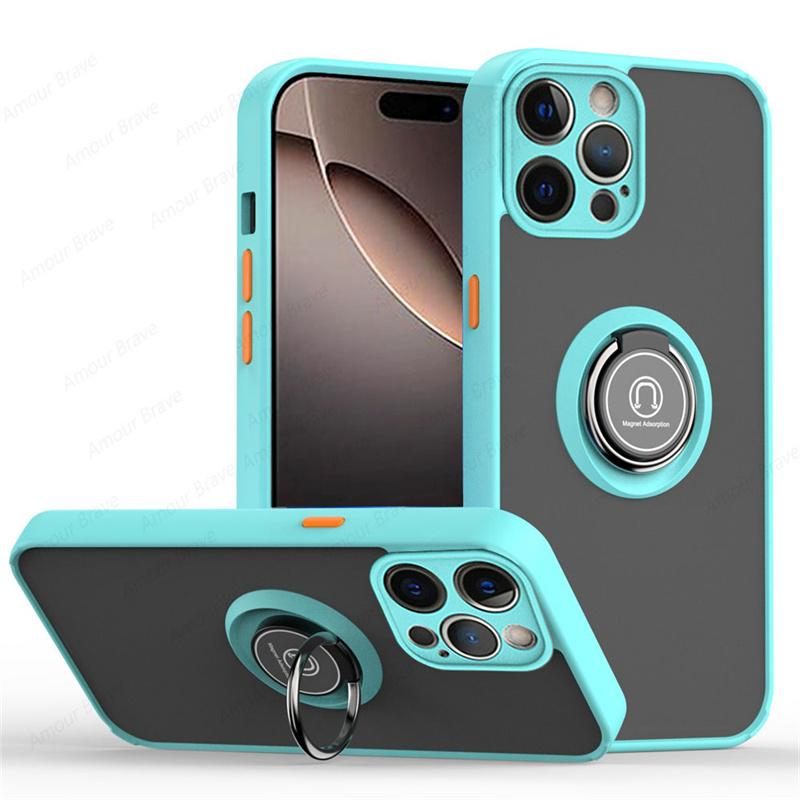 Magnetic Shockproof Case For IPhone 16 14 11 12 13 15 Pro Max Mini X XR 16Plus Ring Holder Cover For Iphone 17 Pro Max Air Cases