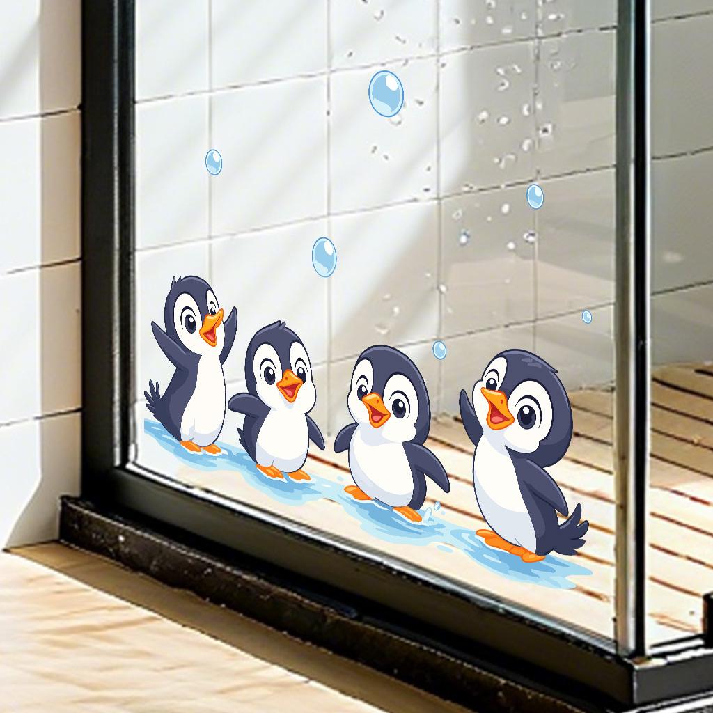 Self-adhesive penguin wall sticker easy to apply and remove. Perfect for bedroom, wall, glass and home decor, also great for festive party decorations