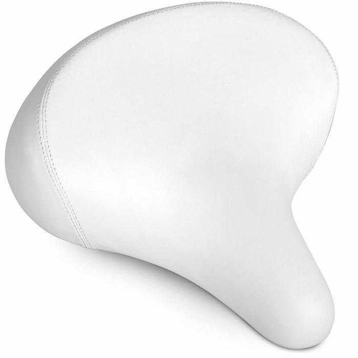 Selle de vélo - BIKEROO - Cruiser-Saddle-White - Confortable - Rembourrage épais - Montage universel