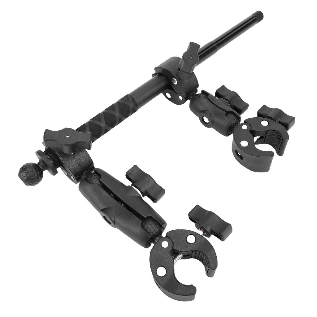 Bike Handlebar Selfie Stick 360 degrees  Rotation Adjustable Double Head Clamp Telescopic Motorcycle Handlebar Stick