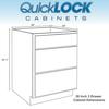 Quicklock RTA Base Kitchen Cabinets Shaker Style Raw Maple 30 W x 34.5 H x 24 D 3 Drawer Pots and Pans Ready-to-Assemble Made i
