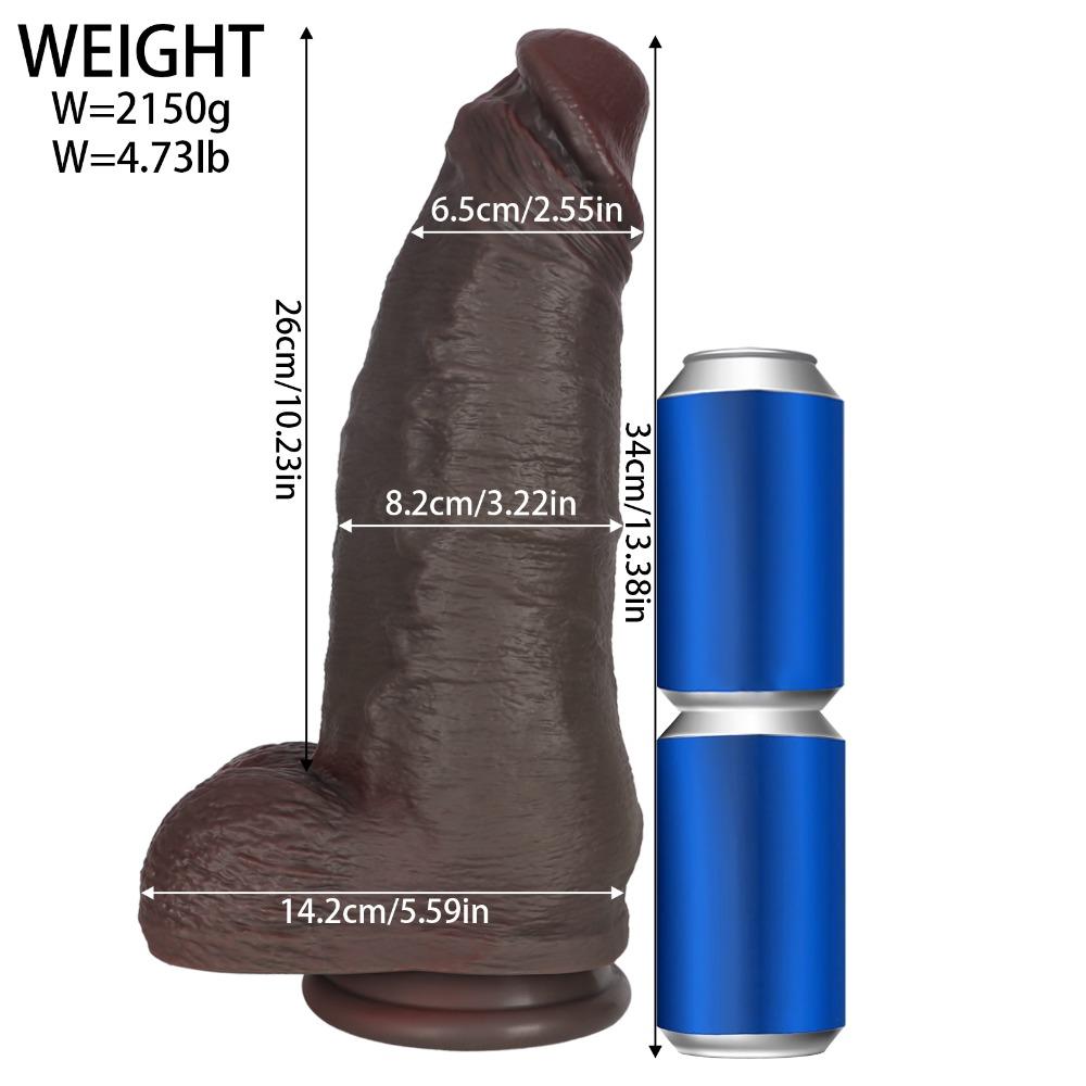 Giant Realistic Dildo with Suction Cup, Liquid Silicone Extra Large Penis for Women