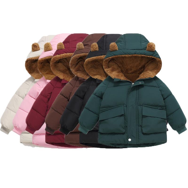 Children's Cotton Coats for Boys and Girls, Baby Cotton Coats, Children's Down Jackets, Plush and Thick Short
