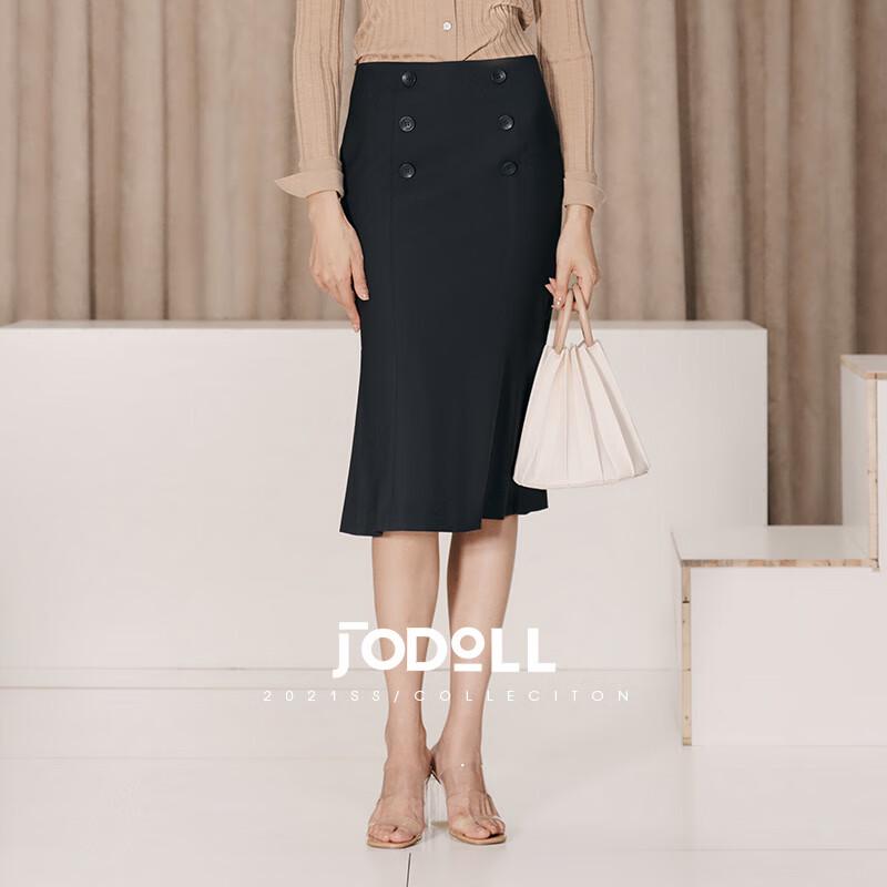 JODOLL Women s Ice Silk Modal Business A-Line Midi Skirt XS