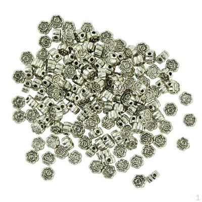100 Pcs Spacer Beads Rose Flower Jewelry DIY Handmade