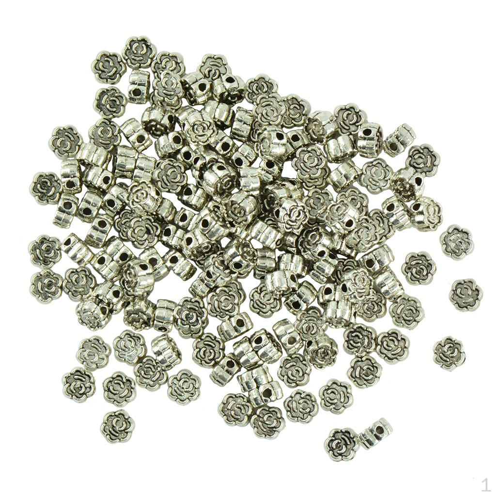 

100 Pcs Spacer Beads Rose Flower Jewelry DIY Handmade 6x3mm