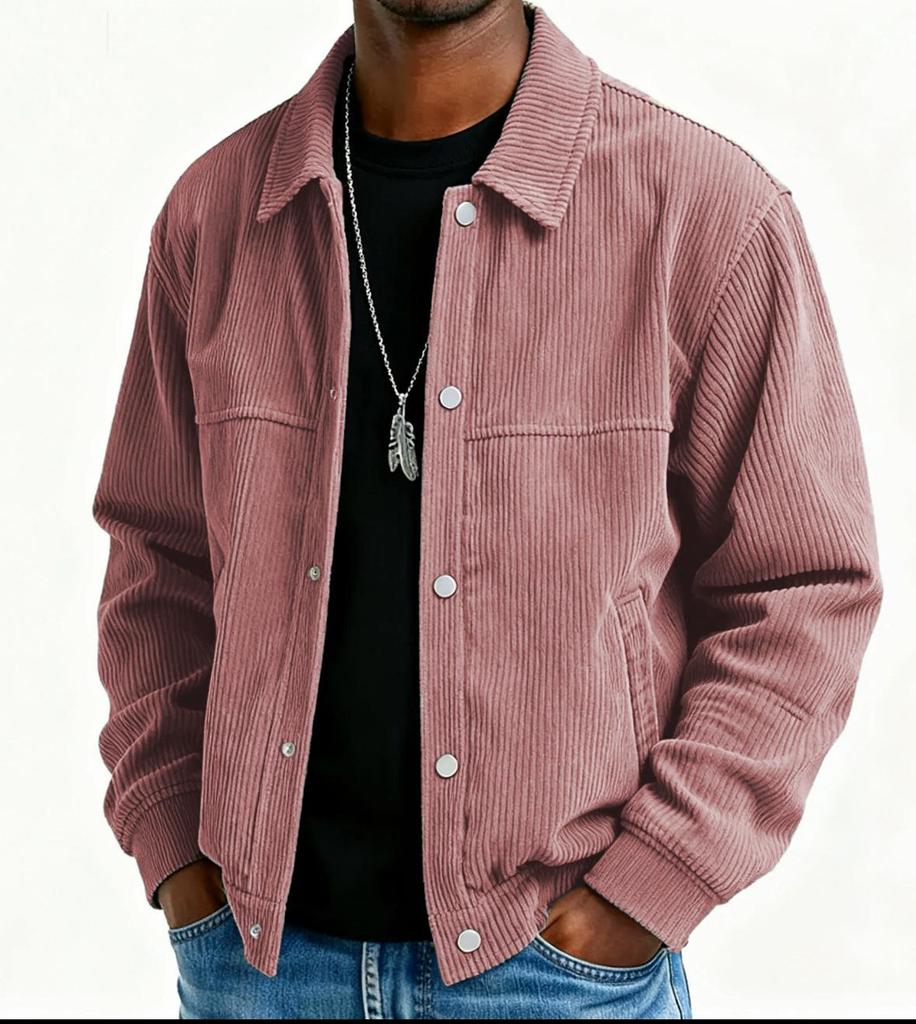 Herbst 2025 Herren Einfarbige Freizeitjacke - Schlichter Stil, Langarm, Knöpfe, Europäische & Amerikanische Mode.