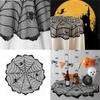 Spooky Halloween Polyester Cobweb Table Runner with Cobweb Pattern for Home and Event Decoration