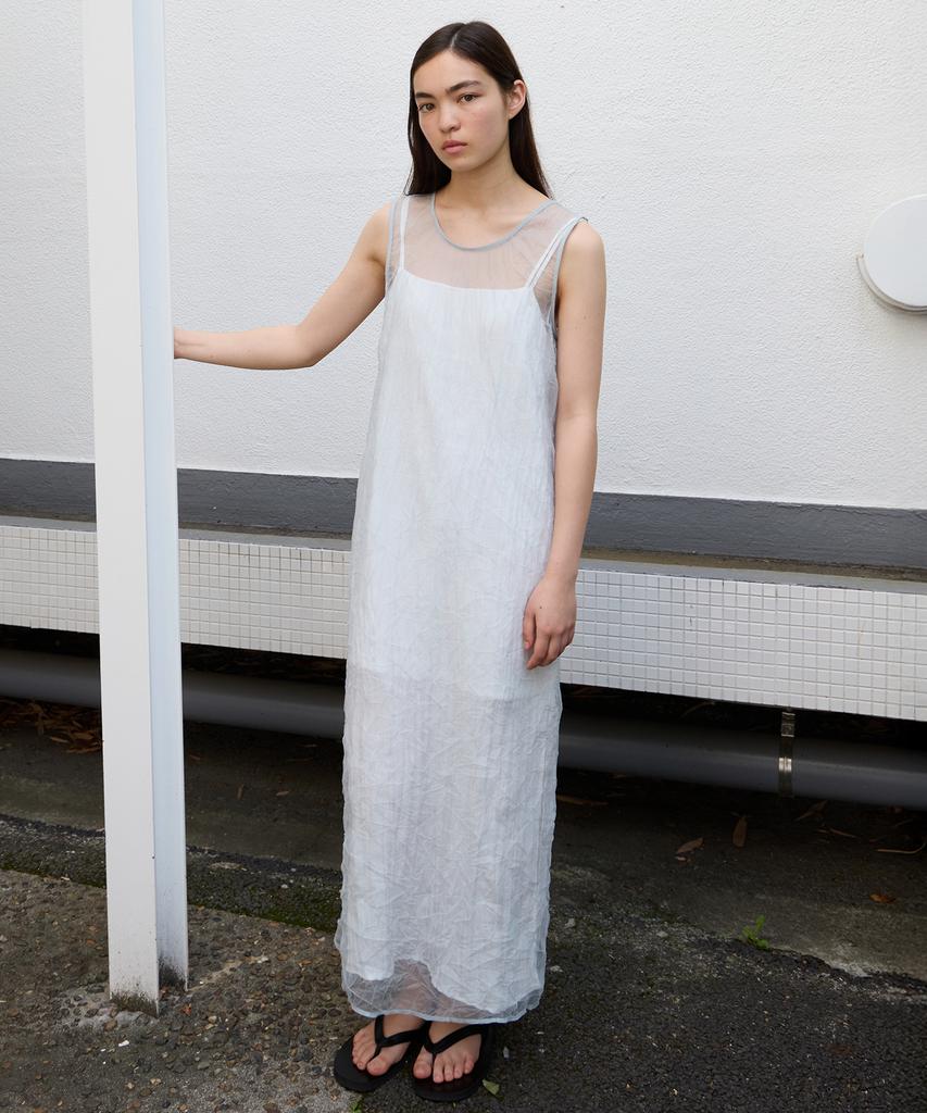 Leuba Crease Mesh Layered Dress - Mint