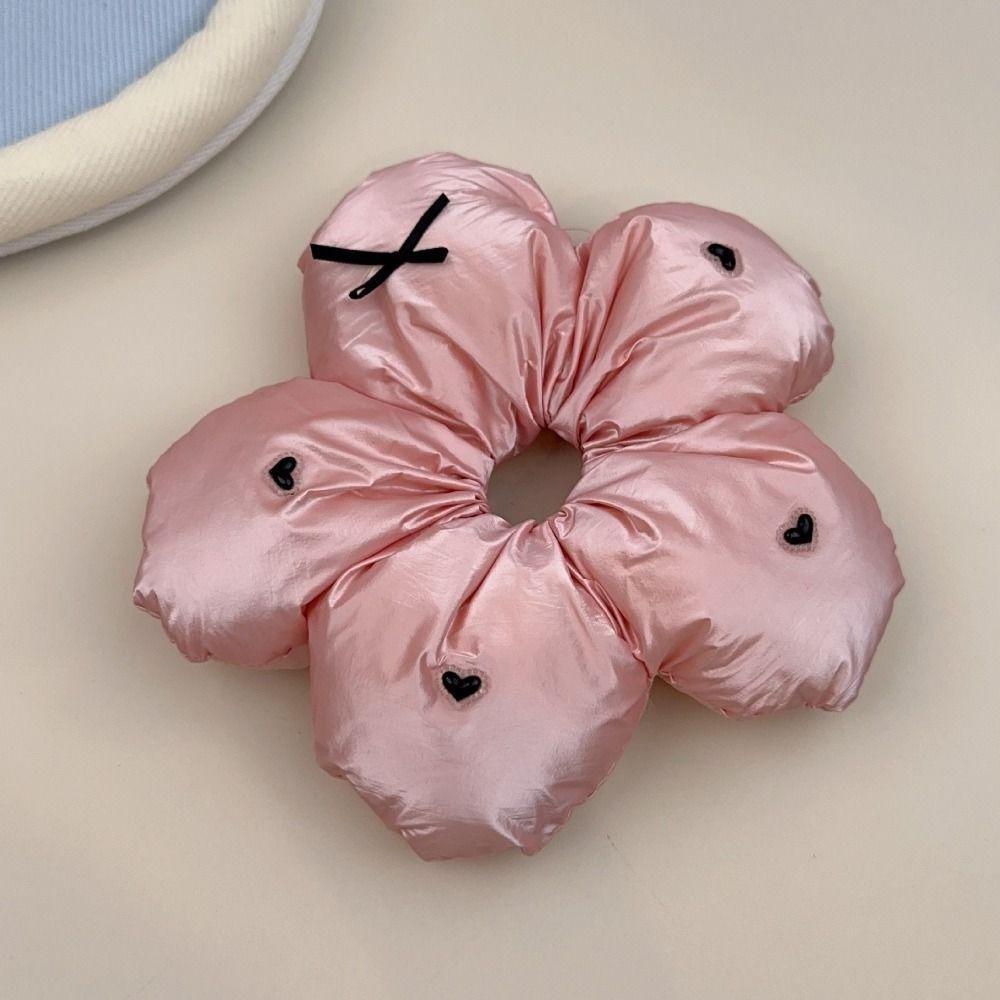 Cloth Flower Scrunchies Flower Shape Exaggerated Hair Ring Large Satin Hair Scrunchies  Lady