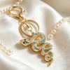 Keychain Pendant Sparkling Rhinestones Inlaid Zinc Alloy Snake Shape Key Chain Lightweight Car Bag Accessory
