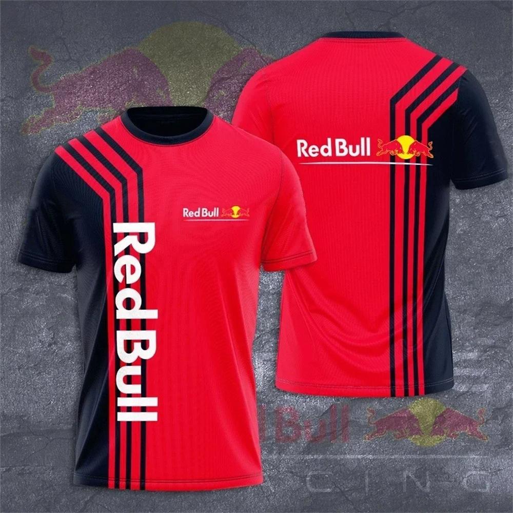 2025, the Latest Red Bull T-shirt, Fashionable Racing T-shirt, 3D Red Bull Print T-shirt, Urban Fashion, Red Bull Clothing