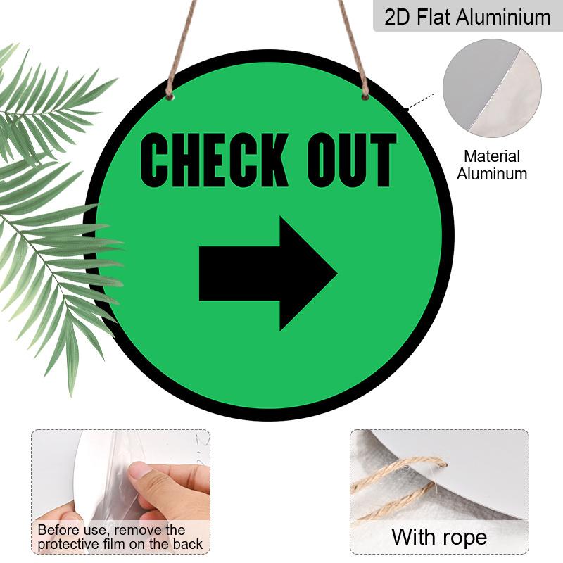 2D Flat 1pc Green CHECK OUT Direction Sign, CHECK OUT Right Arrow Sign, Easy-to-See Cashier Guide for Small Business & Retail Shop, Wall Decor for