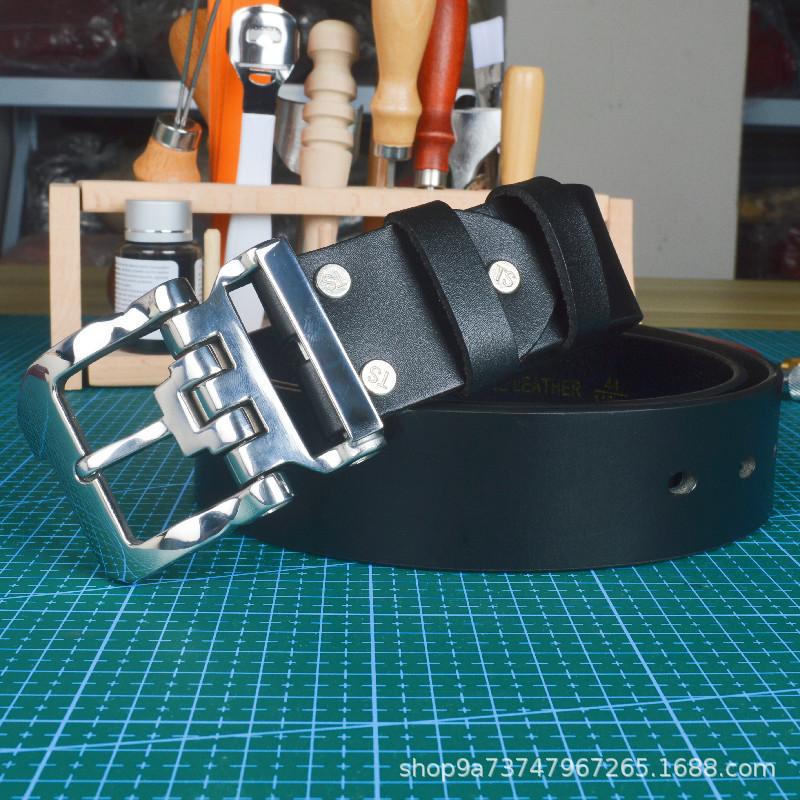 Men'S First Layer Cowhide Pin Buckle Belt Stainless Steel Head Men'S Belt 3.8Cm Wide Men'S Belt