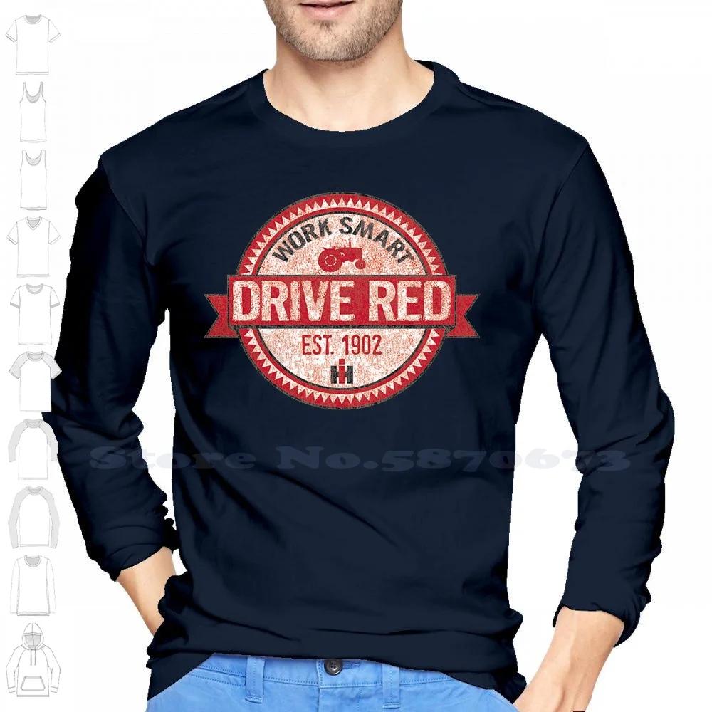 GUOYAN TOP T-shirts Casual Merk Kleding Katoen Werk Slim Rijden Rood Ih International Harvester Tractor Heren T-shirt L
