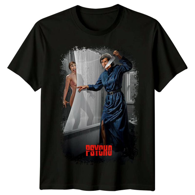 Psycho (1960) Movie Poster Inspired Unisex T-Shirt Retro Tee Unisex Graphic Tee S