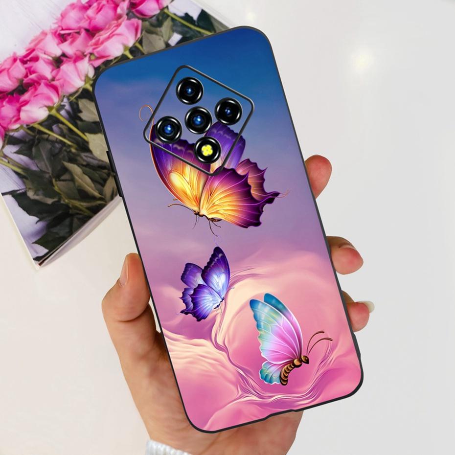 Lovely Painted Case For Infinix Zero 8 8i X687 X687B Soft TPU Back Cover For Infinix Zero8 Zero8i Black Silicon Phone Cases
