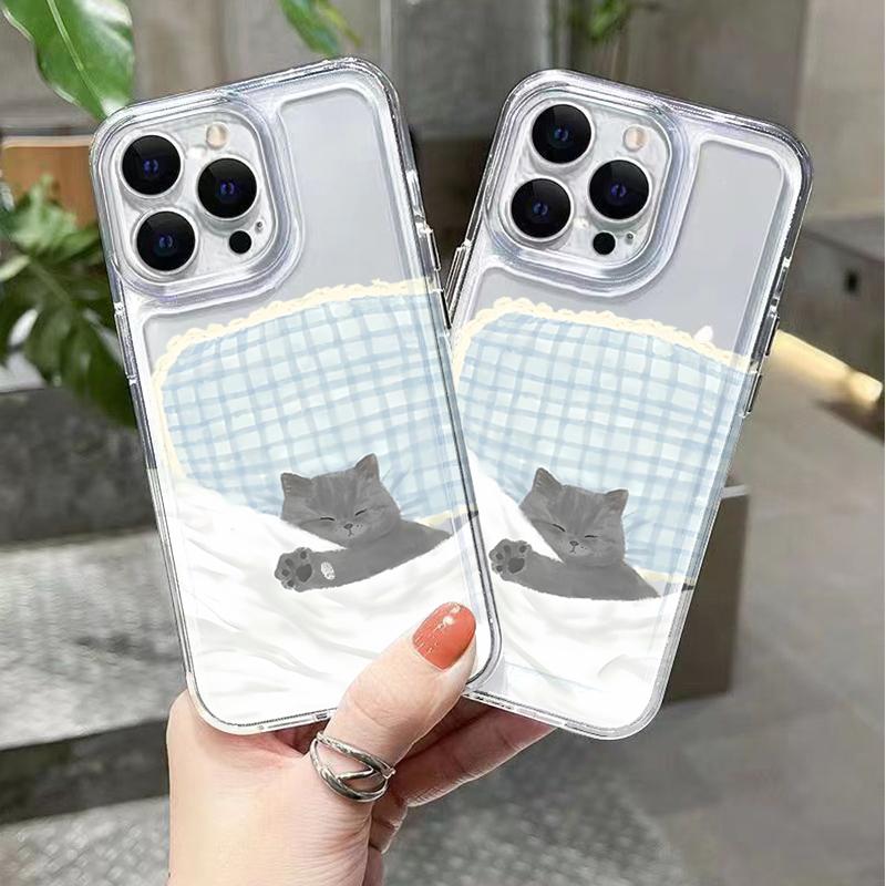 Cute Sleeping Dog Cat Clear Phone Case For Xiaomi Redmi Note 15 Pro 4G 14 12 12S 11 10 13 15 Pro Plus 5G 14C 13C 12C Soft Cover