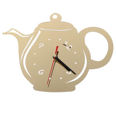 Diy Acrylic Coffee Cup Teapot 3D Wall Clock Decorative Kitchen Wall Clocks Decor