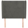 Kopfteil mit Ohren Dunkelgrau 103 x 23 x 118 128 cm Samt