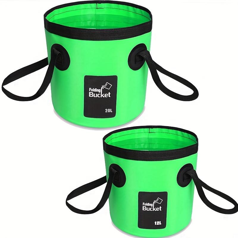 2pcs Collapsible Bucket Camping Water Storage Container Portable Folding Wash Basin For Traveling Hiking Fishing Boating Garden