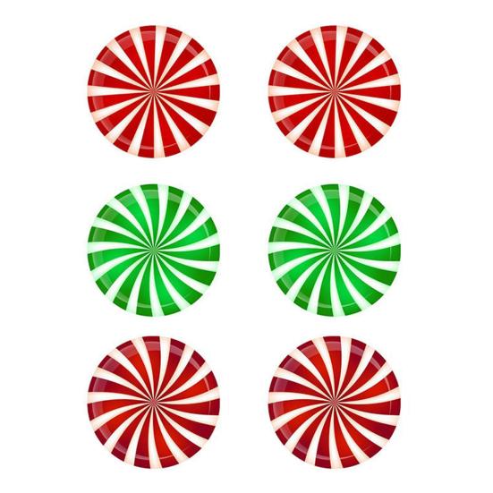 6Pcs/Set Christmas Candy Stickers Round Candy Floor Decals Adhesive Festive Candy Stickers for Walls Windows Doors Holiday Decoration